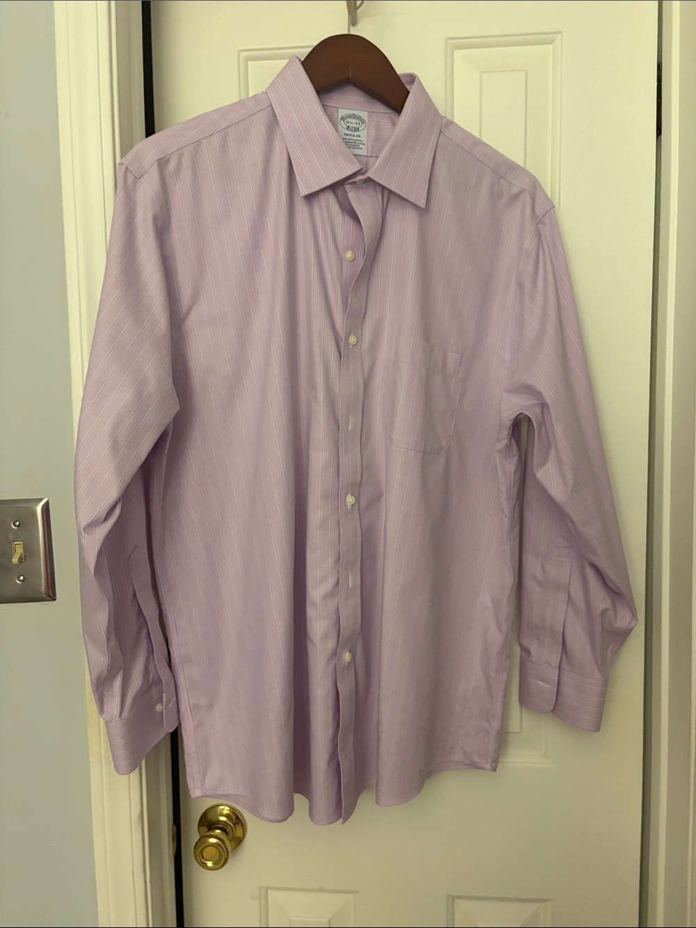Brooks Brothers Pink/Lavender Pinstripe Dress Shirt